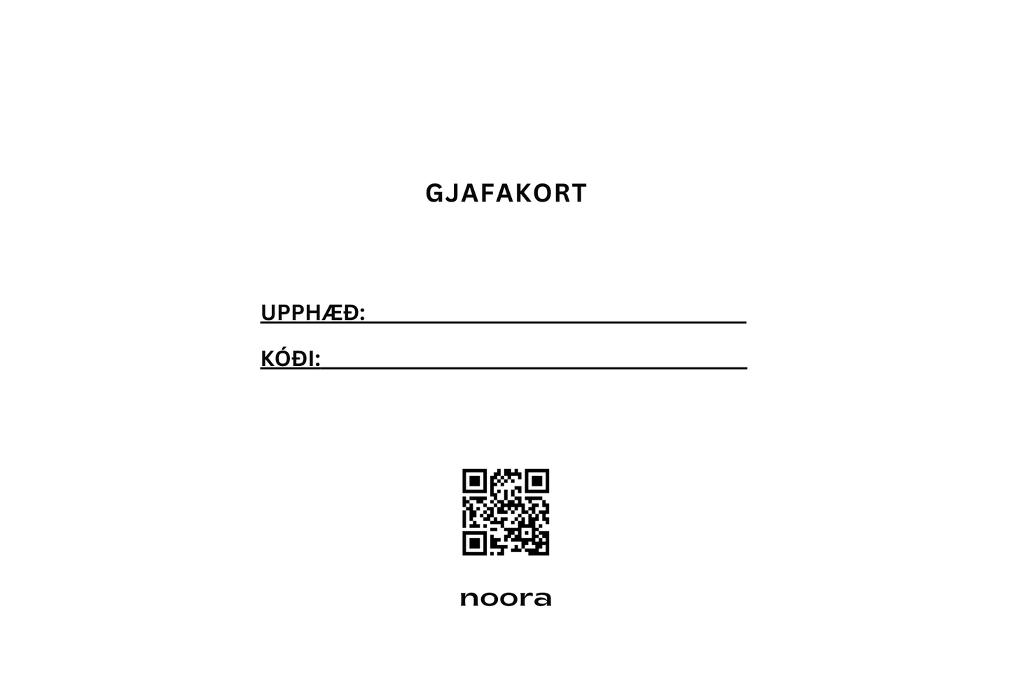 GJAFAKORT - ÚTPRENTAÐ
